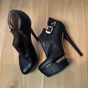 Black High Heel Platform Ankle Boots
